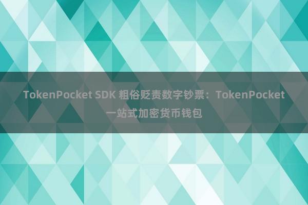 TokenPocket SDK 粗俗贬责数字钞票：TokenPocket一站式加密货币钱包